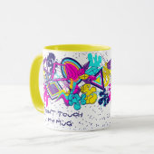 Graffiti abstraktes Farbmuster mit Ihrem Namen Tasse (Vorderseite Links)