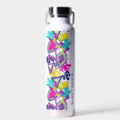 Graffiti abstraktes Farbmuster mit Ihrem Namen Trinkflasche (Vorne)