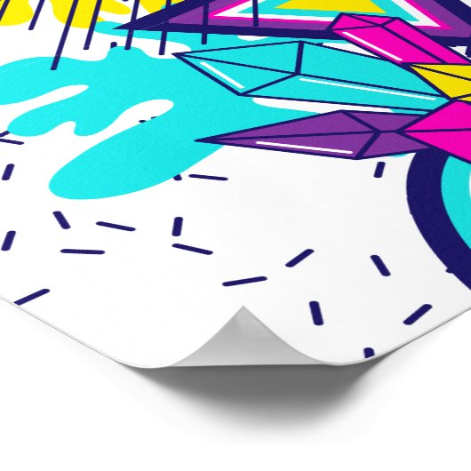 Graffiti abstraktes Farbmuster mit Zitat Poster (Ecke)