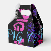 Graffiti-ähnliche Wiederholung von Schweinefleisch Geschenkschachtel (Rückseite)