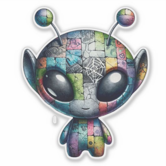 Graffiti Alien - Lil Bro Sticker (Vorderseite)
