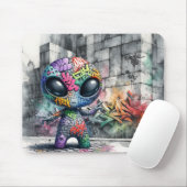 Graffiti Alien Mousepad (Mit Mouse)