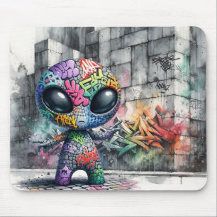 Graffiti Alien Mousepad