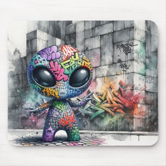 Graffiti Alien Mousepad (Vorne)