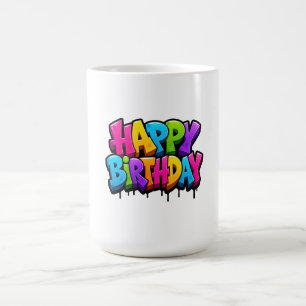 Graffiti Alles Gute zum Geburtstag farbenfrohe Bes Kaffeetasse