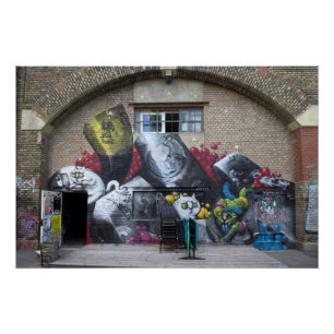 Graffiti am Stadtbahnbogen, Wien Österreich Poster