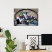 Graffiti am Stadtbahnbogen, Wien Österreich Poster (Heimbüro)