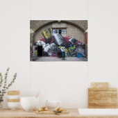 Graffiti am Stadtbahnbogen, Wien Österreich Poster (Küche)