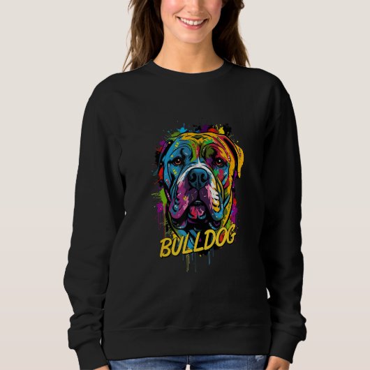 Graffiti American Bulldog Mural Street for Pet Own Sweatshirt (Vorderseite)