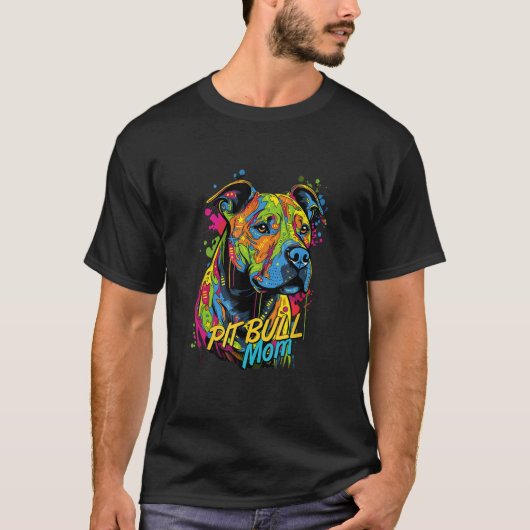 Graffiti American Pit Bull Terrier Mama Mural Pit T-Shirt (Vorderseite)