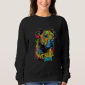 Graffiti American Pit Bull Terrier Mom Mural Pit B Sweatshirt (Vorderseite)