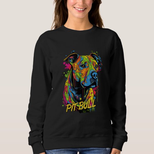 Graffiti American Pit Bull Terrier Mural Street Do Sweatshirt (Vorderseite)