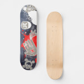 Graffiti an der Mauer Skateboard (Vorderseite)