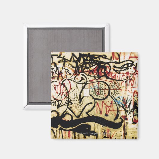 Graffiti an einer Wand Magnet (Vorderseite/Rückseite)