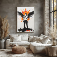 Graffiti Angel mit Black Wings - Urban Street Art