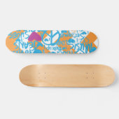 Graffiti Aqua-Lila Skateboard (Horizontal)