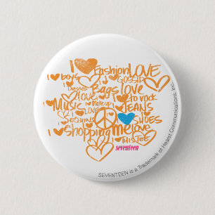 Graffiti-Aqua/Orange Button