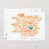 Graffiti-Aqua/Orange Postkarte (Vorne/Hinten)