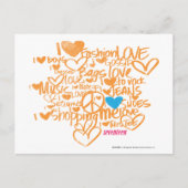 Graffiti-Aqua/Orange Postkarte (Vorderseite)