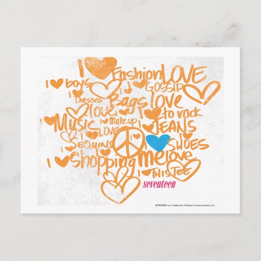 Graffiti-Aqua/Orange Postkarte (Vorderseite)