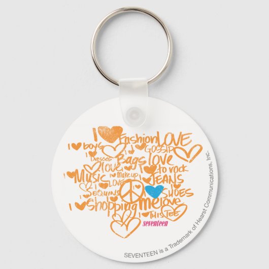 Graffiti Aqua/Orange Schlüsselanhänger (Vorderseite)