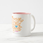 Graffiti-Aqua/Orange Zweifarbige Tasse (VorderseiteRechts)