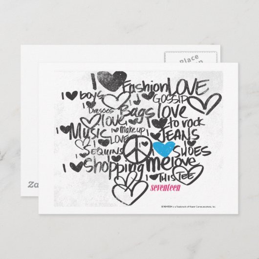 Graffiti Aqua Postkarte (Vorne/Hinten)