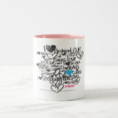 Graffiti-Aqua Zweifarbige Tasse (Mittel)