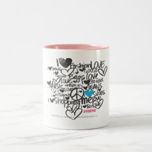 Graffiti-Aqua Zweifarbige Tasse
