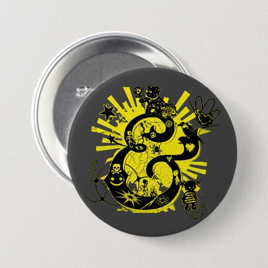Graffiti Art Ampersand Button (Vorne & Hinten)