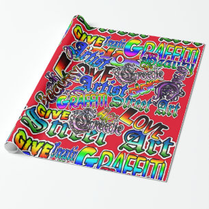 Graffiti Art Colorary Wrapping Paper Geschenkpapier