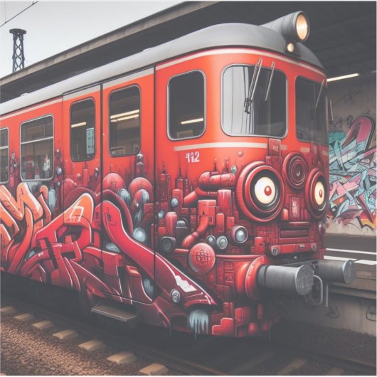 Graffiti Art Custom-Cut Vinyl Sticker (Vorderseite)