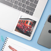 Graffiti Art Custom-Cut Vinyl Sticker (Laptop mit iPhone)