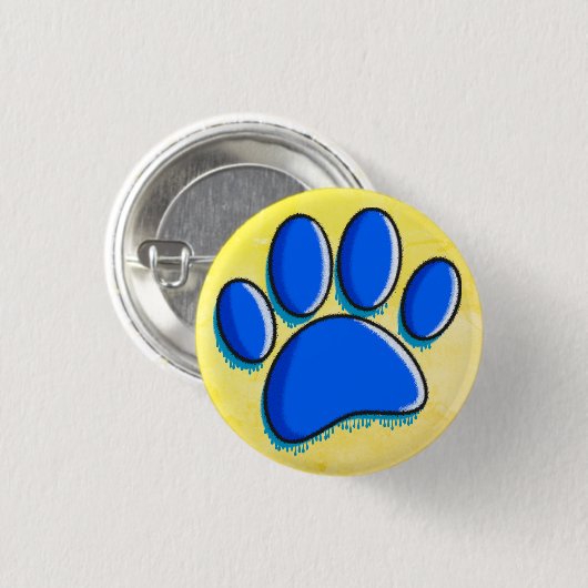 Graffiti Art Dog Paw Print Button (Vorne & Hinten)
