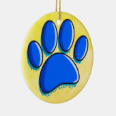 Graffiti Art Dog Paw Print Keramik Ornament (Rechts)
