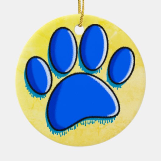 Graffiti Art Dog Paw Print Keramik Ornament (Vorne)