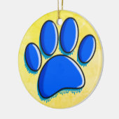 Graffiti Art Dog Paw Print Keramik Ornament (Links)