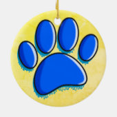 Graffiti Art Dog Paw Print Keramik Ornament (Hinten)