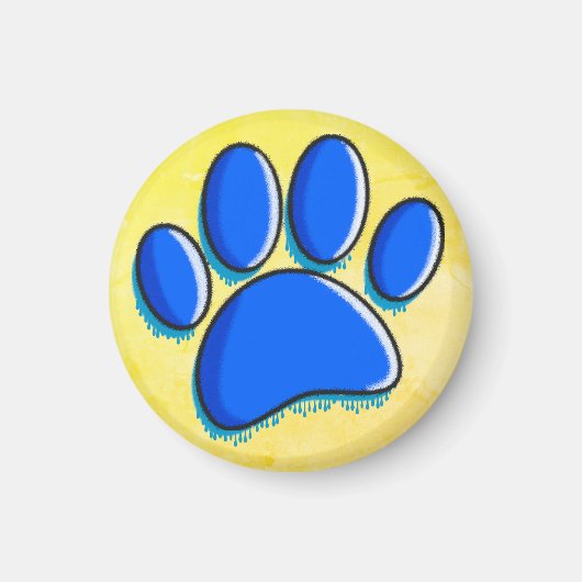 Graffiti Art Dog Paw Print Magnet (Vorne)