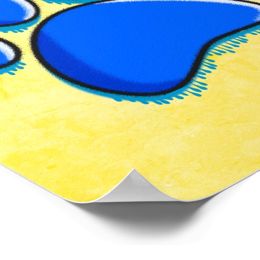 Graffiti Art Dog Paw Print Poster (Ecke)