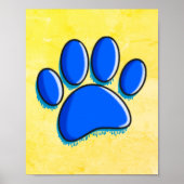 Graffiti Art Dog Paw Print Poster (Vorne)