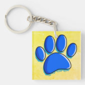 Graffiti Art Dog Paw Print Schlüsselanhänger (Vorderseite)