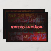Graffiti-Art Einladung (Vorne/Hinten)