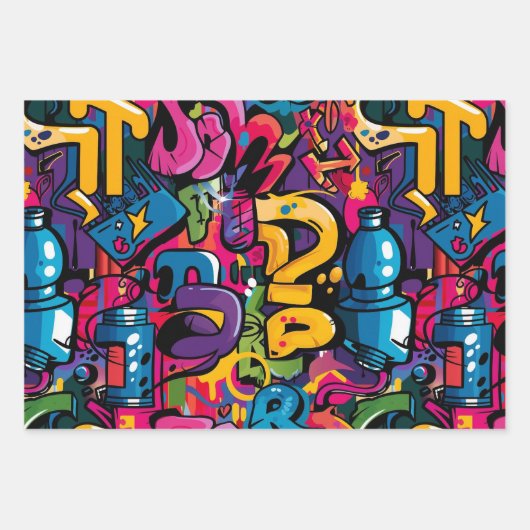 Graffiti Art Geschenkpapier Set (Vorderseite)