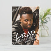 Graffiti Art Hand Letting GRAD Foto Abschluss Einladung (Stehend Vorderseite)