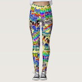 Graffiti Art Leggings, gelb Leggings (Vorderseite)