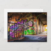 Graffiti Art Lost Gebäude verlassen Postkarte (Vorne/Hinten)