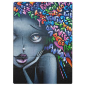 Graffiti Art Niedlich Girl Klemmbrett (Rückseite)