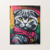 Graffiti Art of a Scottish Fold Cat Puzzle (Vertikal)