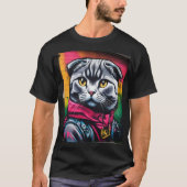 Graffiti Art of a Scottish Fold Cat T-Shirt (Vorderseite)